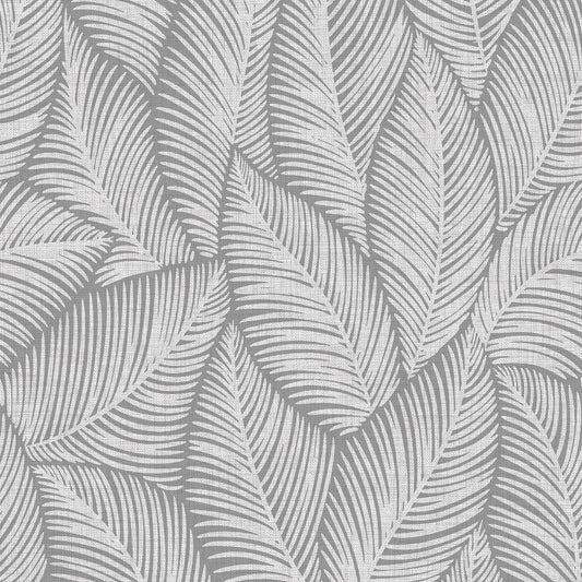 Denver Leaf Wallpaper - Grey - Muriva