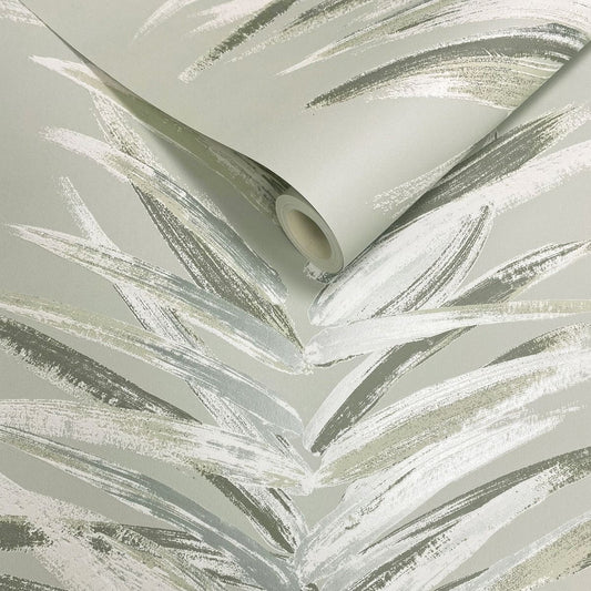 Dhara Leaf Wallpaper - Olive - Muriva