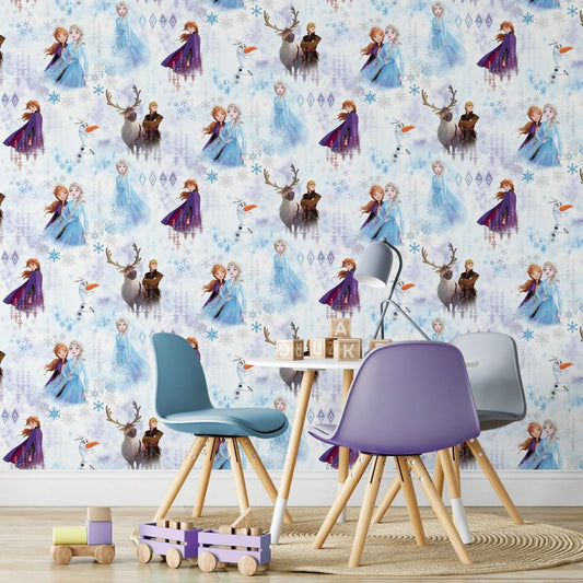 Disney Frozen 2 Wonder Wallpaper - Blue - Muriva