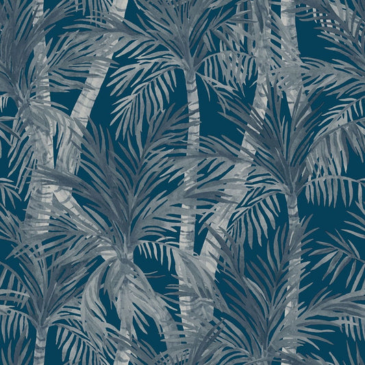 Eden Elah Tree Wallpaper - Blue - Muriva