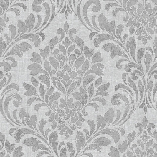 Eleanor Damask Wallpaper - Grey - Muriva