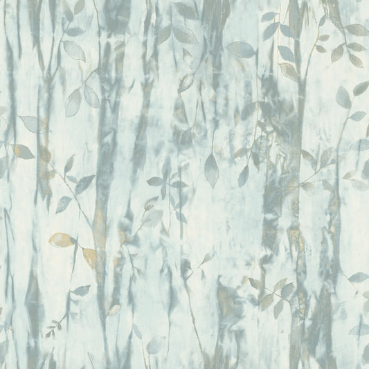 G78230 - Atmosphere Batik Leaves Wallpaper - Aqua - Galerie