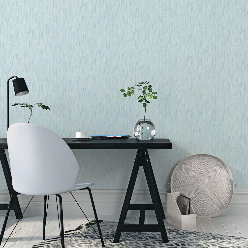 G78239 - Atmosphere Drizzle Wallpaper - Aqua - Galerie