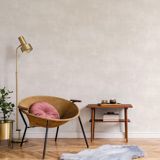 G78251 - Atmosphere Metallic Linen Wallpaper - Beige - Galerie