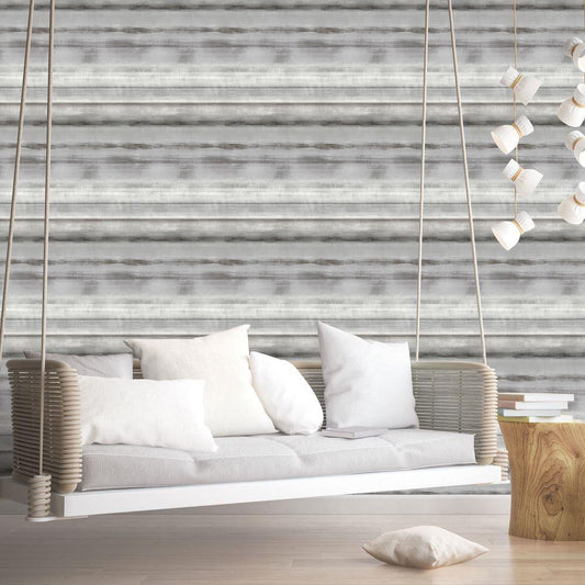 G78264 - Atmosphere Skye Stripe Wallpaper - Grey - Galerie