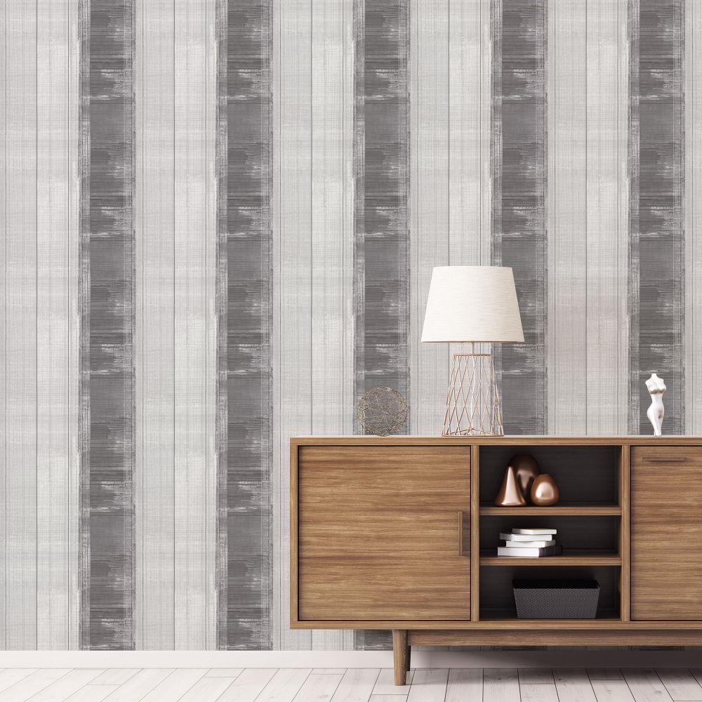G78271 - Atmosphere Sublime Stripe Wallpaper - Dark Grey - Galerie