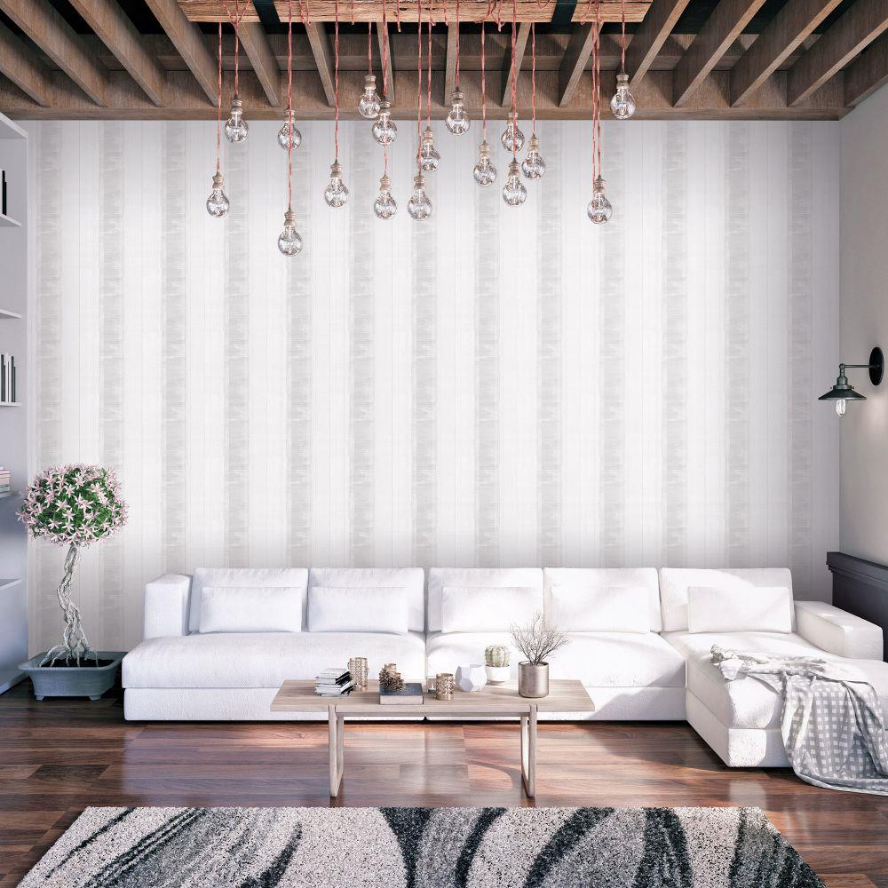 G78274 - Atmosphere Sublime Stripe Wallpaper - Off White - Galerie