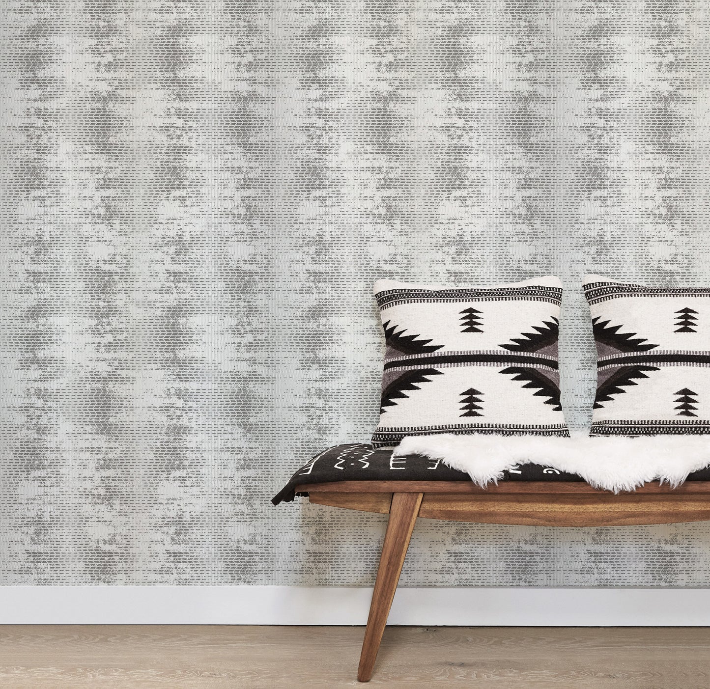 G78286 - Bazaar Tribal Weave Wallpaper - Grey / Black - Galerie