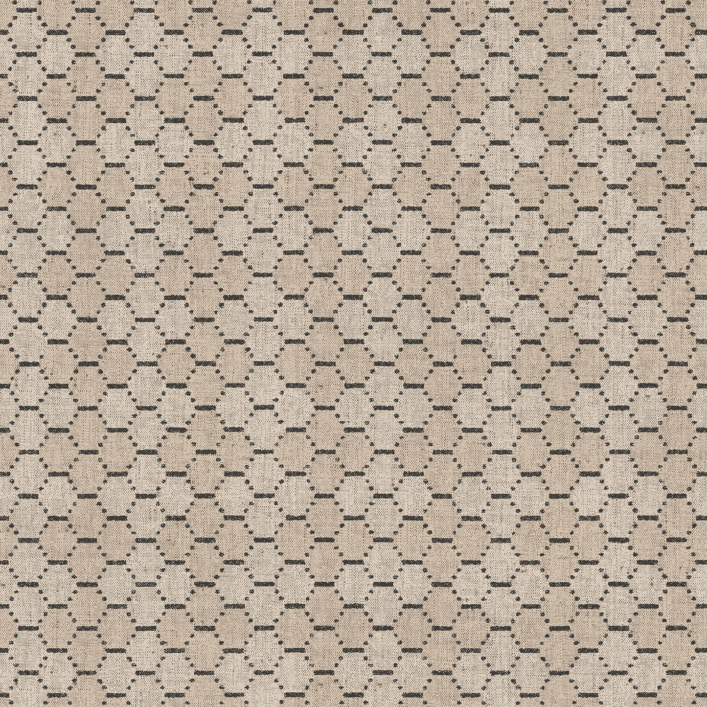 G78296 - Bazaar Honey Comb Wallpaper - Sand / Black - Galerie