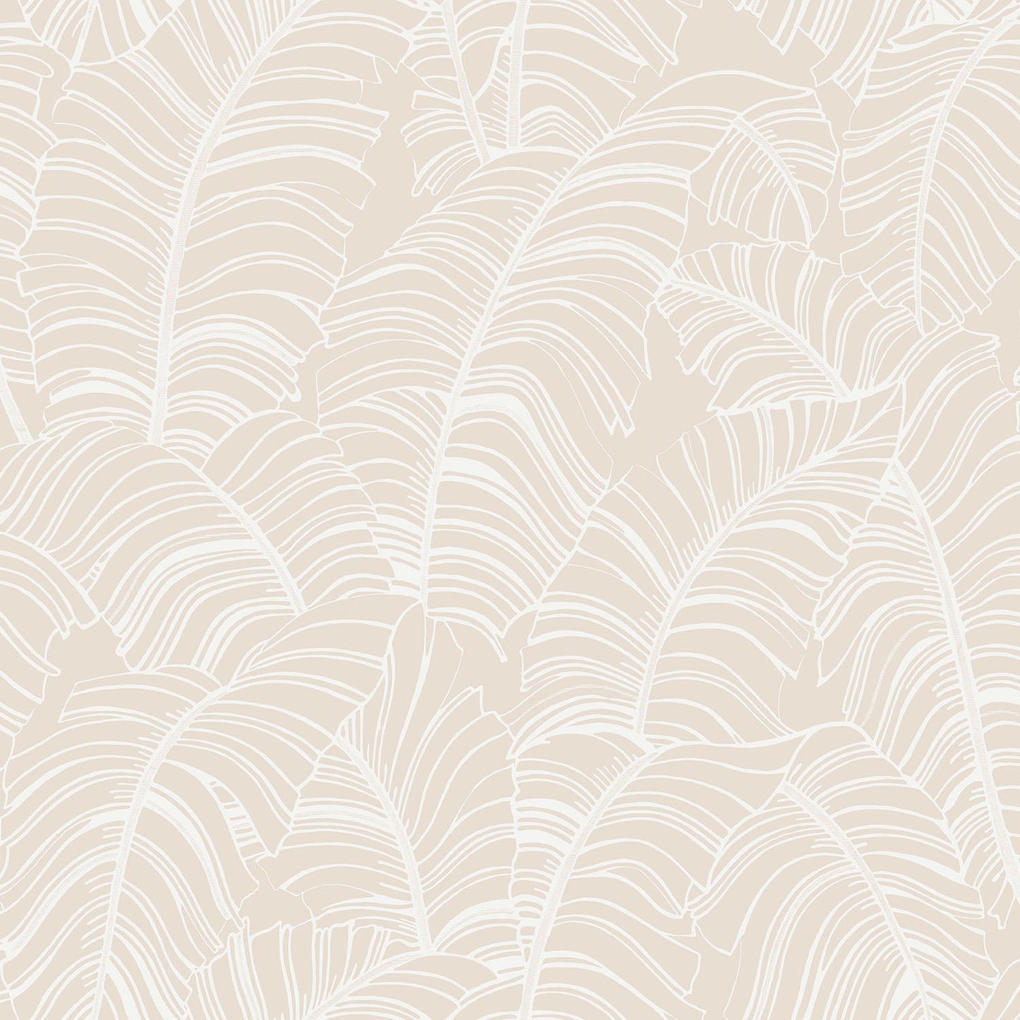 G78300 - Bazaar Palm Leaves Wallpaper - Beige / White - Galerie