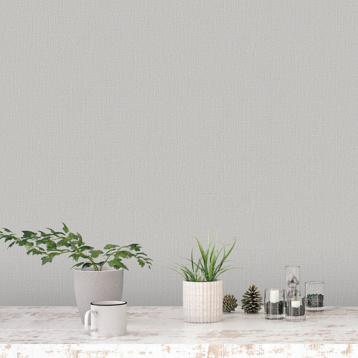 G78304 - Bazaar Pearlescent Weave Wallpaper - Grey - Galerie