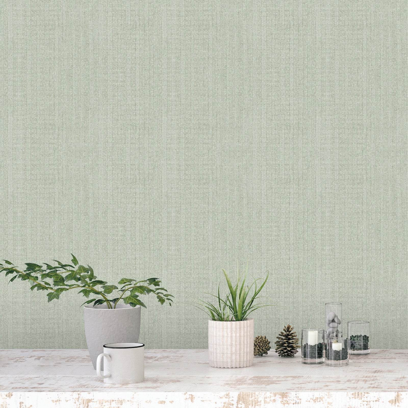 G78327 - Bazaar African Weave Wallpaper - Mint Green - Galerie