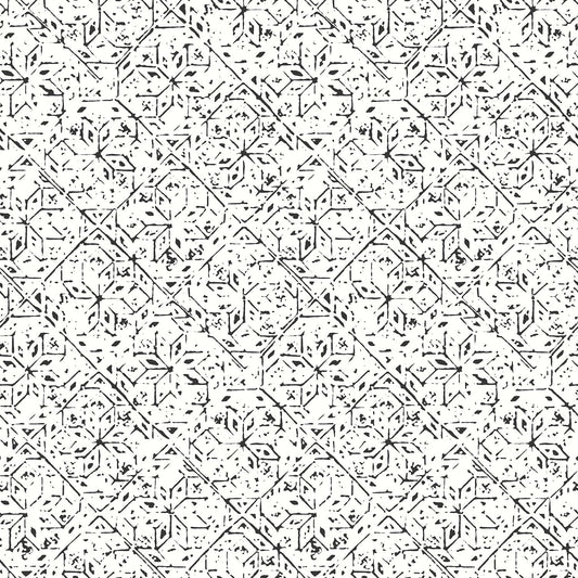 G78334 - Bazaar Geo Tile Wallpaper - Black / White - Galerie