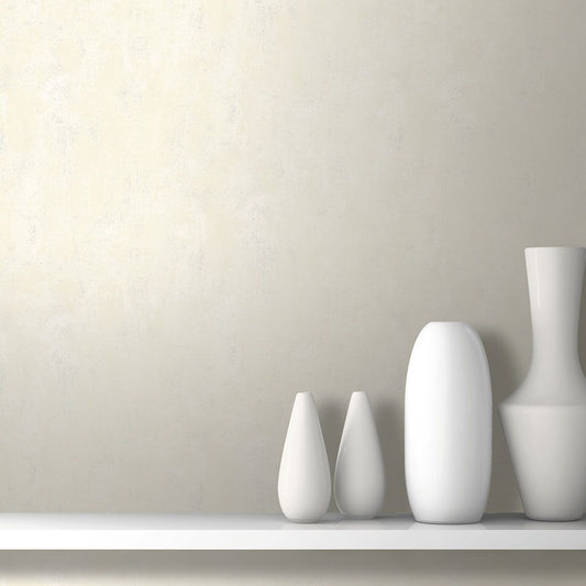 Galactik Capella Texture Wallpaper - White/Cream - Muriva