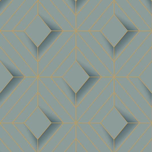 Galactik Leda Geo Wallpaper - Teal - Muriva