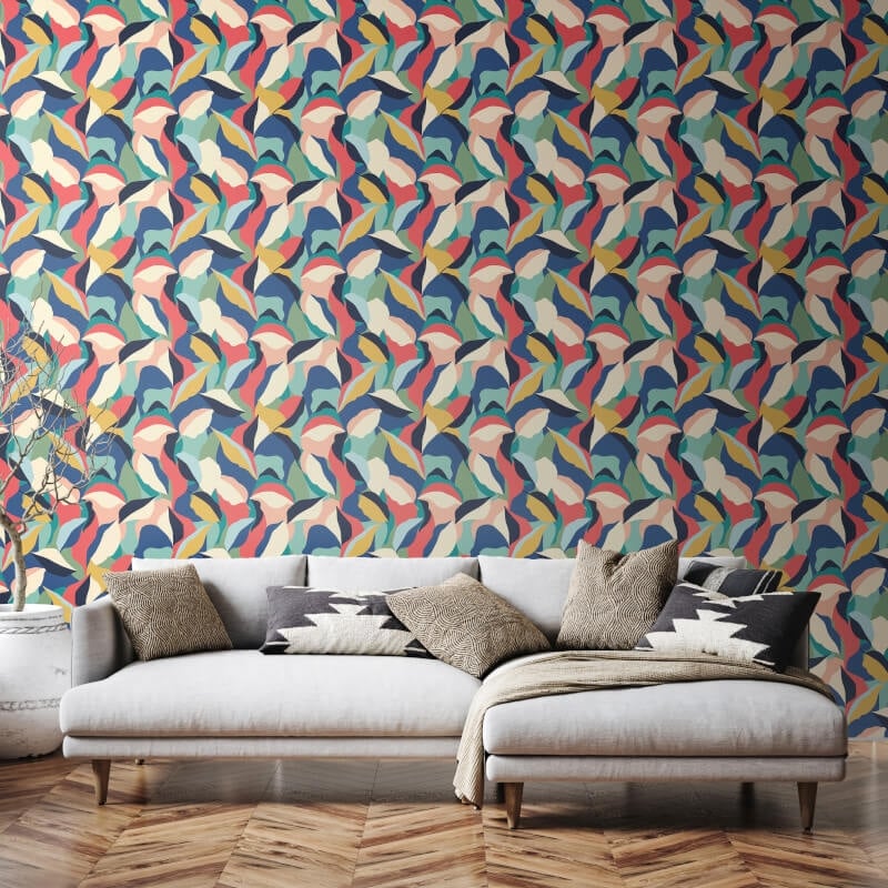 Leafy Patchwork Wallpaper