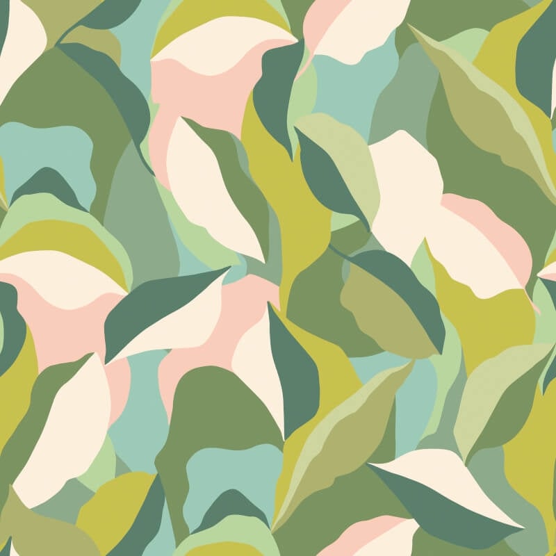 Leafy Patchwork Wallpaper