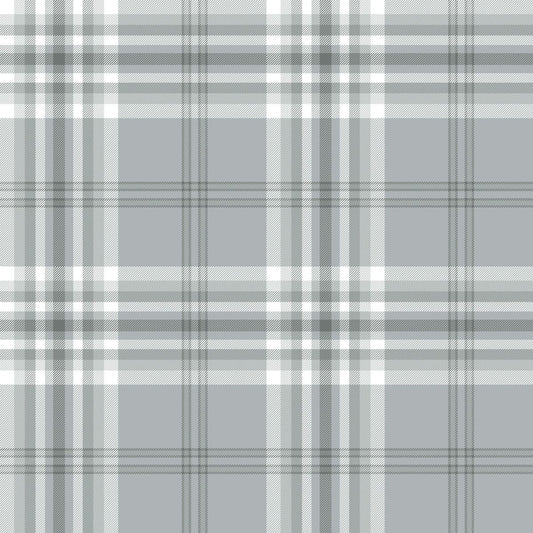Kelso Check Wallpaper - Light Grey - Muriva