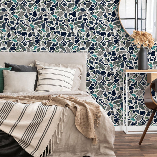 LH900018 - Moonlight Drive Wallpaper - Twilight Blue & Emerald Sea - Lust Home