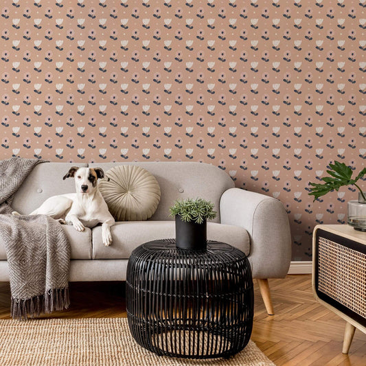 LH900094 - Flower Power Wallpaper - Carnation Peach - Lust Home