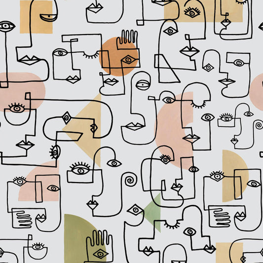 LH900112 - Picasso Wallpaper - Blush Pink, Sage Green & Peach - Lust Home