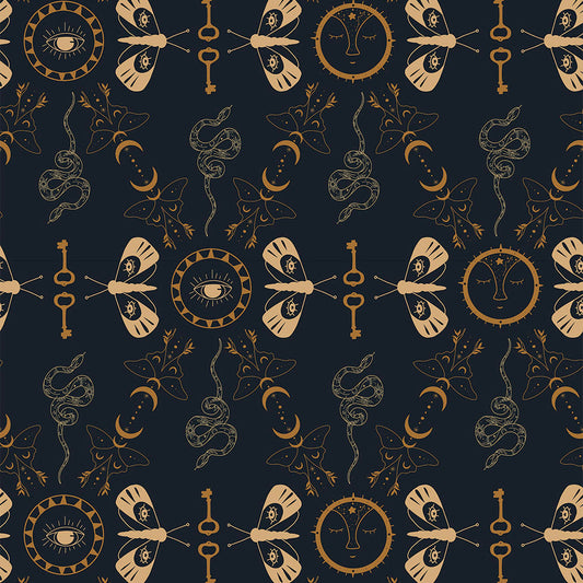 LH900115 - Spellbound Wallpaper - Midnight Blue & Mustard - Lust Home