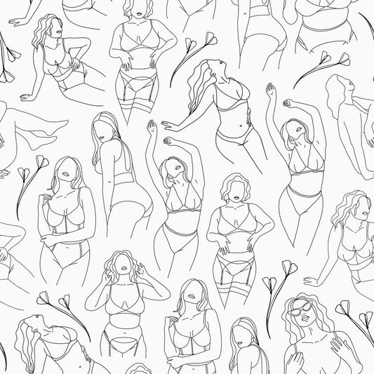 LH900152 - My Body Wallpaper - Monochrome - Lust Home