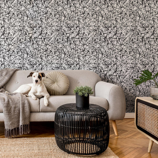 LH900201 - Scribble Wallpaper - Monochrome - Lust Home
