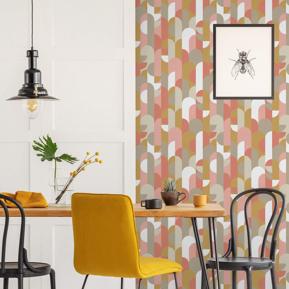 LH900287 - 1919 Wallpaper - Coral Blush & Mustards - Lust Home