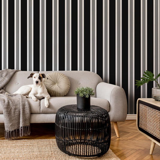 LH900289 - Stripes on Stripes Wallpaper - Monochrome - Lust Home