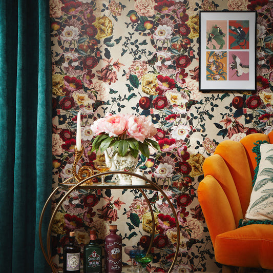 LH900354 - Forbidden Fruit Wallpaper - Biscuit Beige - Lust Home