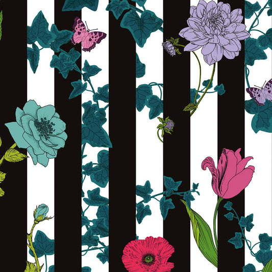 LH900400 - Secret Garden Wallpaper - Liquorish with Brights - Lust Home