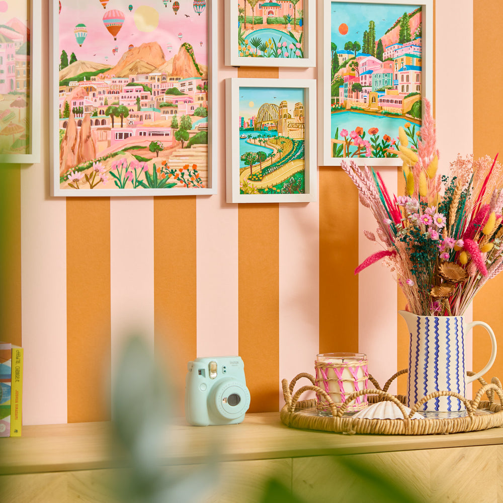 LH900460 - Signature Stripe Wallpaper - Candy Floss & Cinnamon - Lust Home