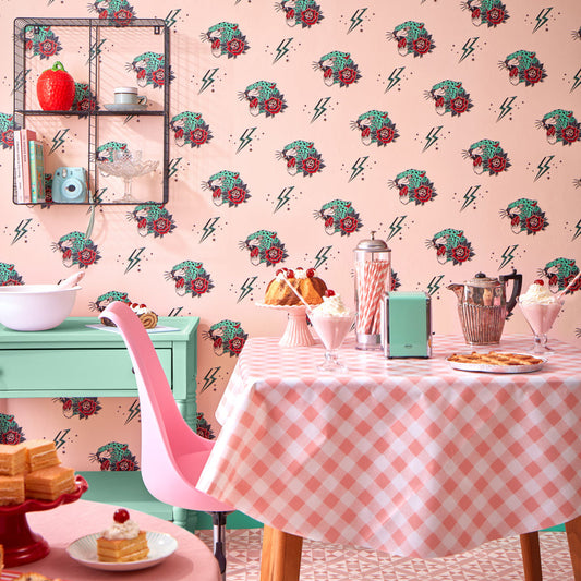 LH900479 - Roar Power Wallpaper - Candy Floss - Lust Home
