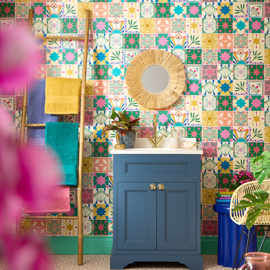 LH900484 - Out on the Tiles Wallpaper - Summer Brights - Lust Home