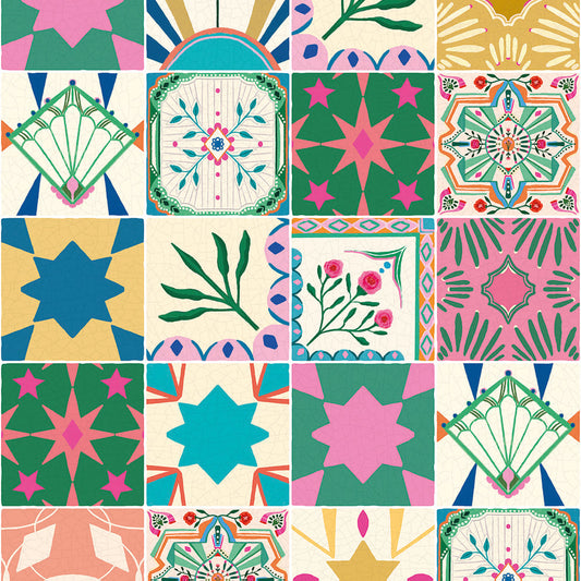 LH900484 - Out on the Tiles Wallpaper - Summer Brights - Lust Home