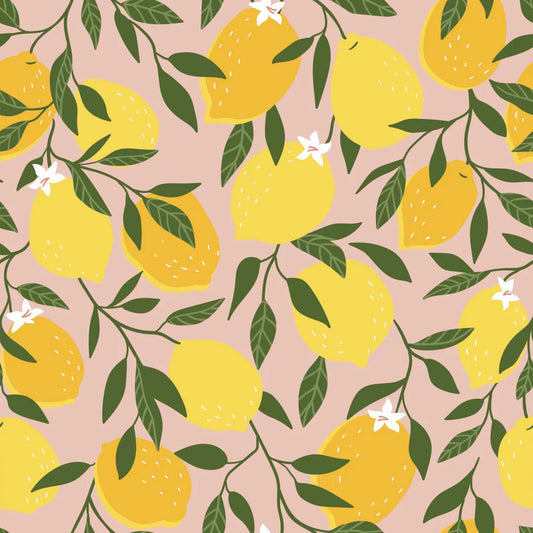 LH900544 - Freshly Squeezed Wallpaper - Lemon Yellow on Tuscan Orange - Lust Home