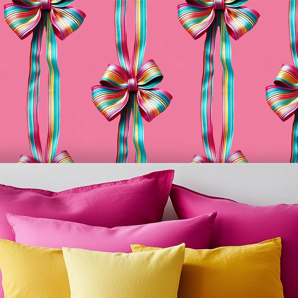 LH900600 - Put a Bow on it Wallpaper - Candy Pink - Lust Home