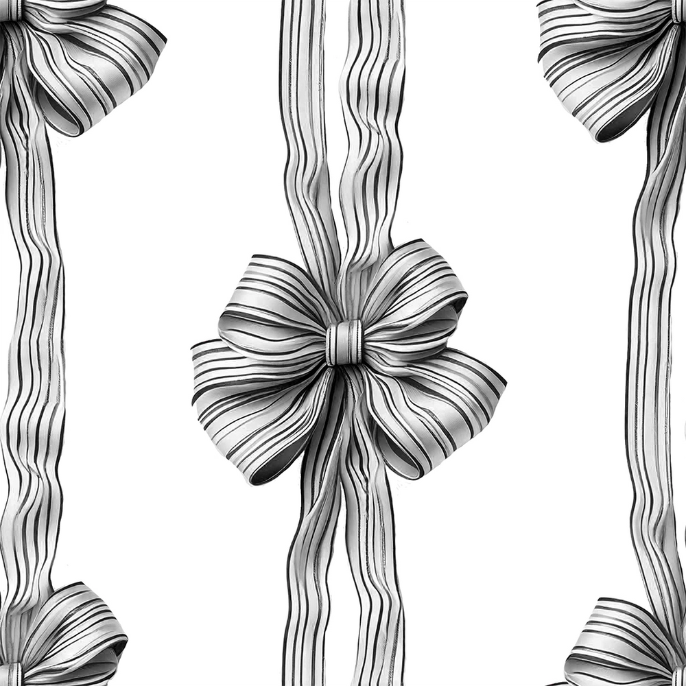 LH900601 - Put a Bow on it Wallpaper - Monochrome - Lust Home