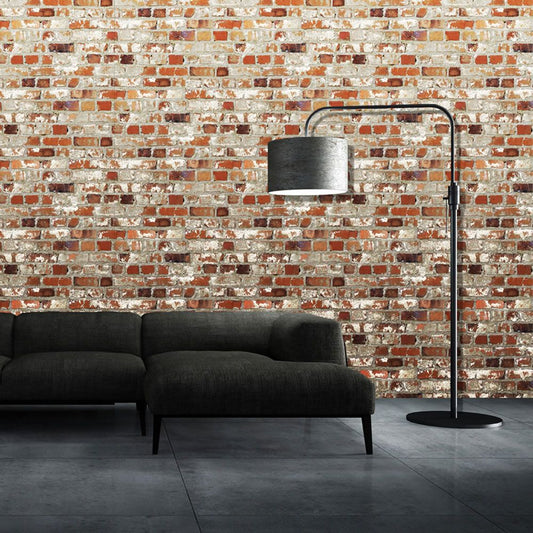 Loft Brick Wallpaper - Red - Muriva
