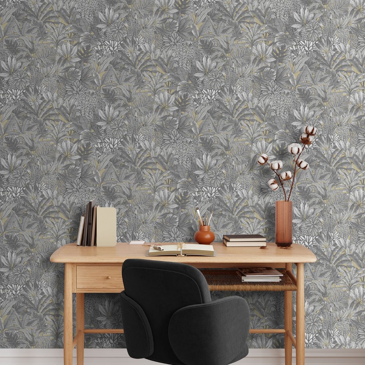 Lush Forest Wallpaper - Gold - Muriva