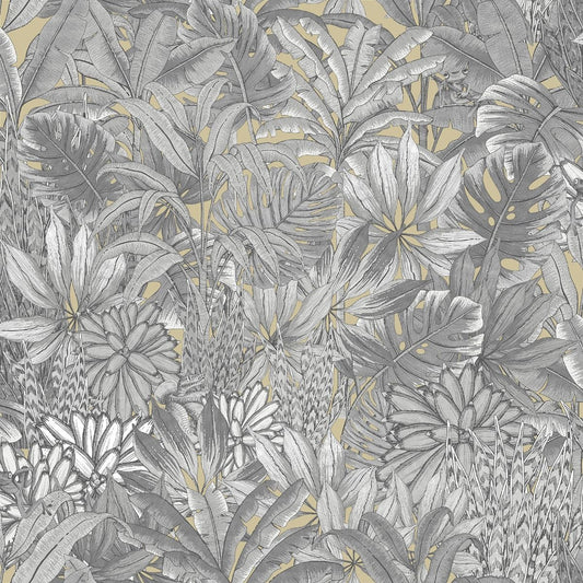 Lush Forest Wallpaper - Gold - Muriva