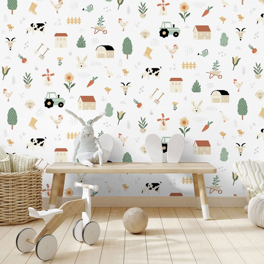 My Kingdom Country Farm Wallpaper - Multi - Muriva