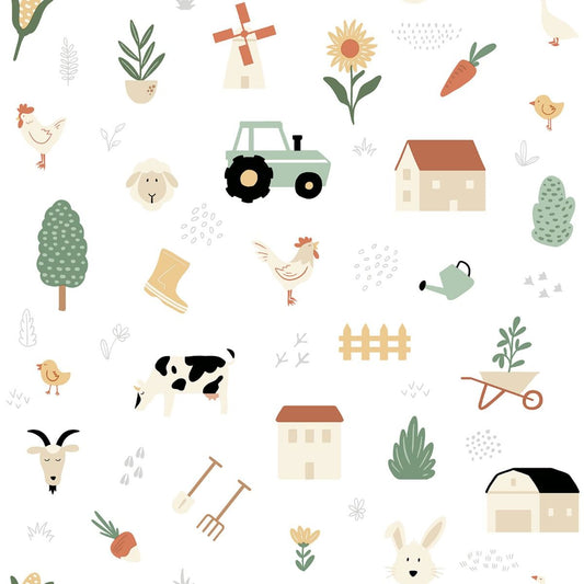 My Kingdom Country Farm Wallpaper - Multi - Muriva