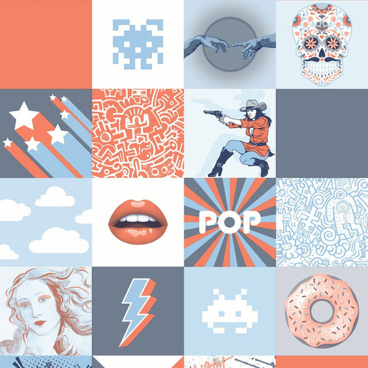 My Kingdom OMG! Wallpaper - Blue & Orange - Muriva