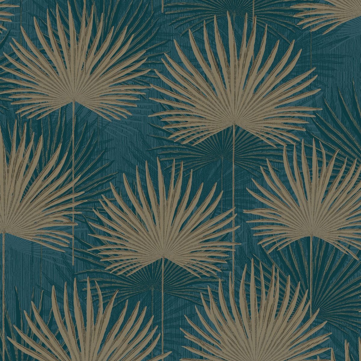 Odyssee Calypso Wallpaper - Gold & Teal - Muriva