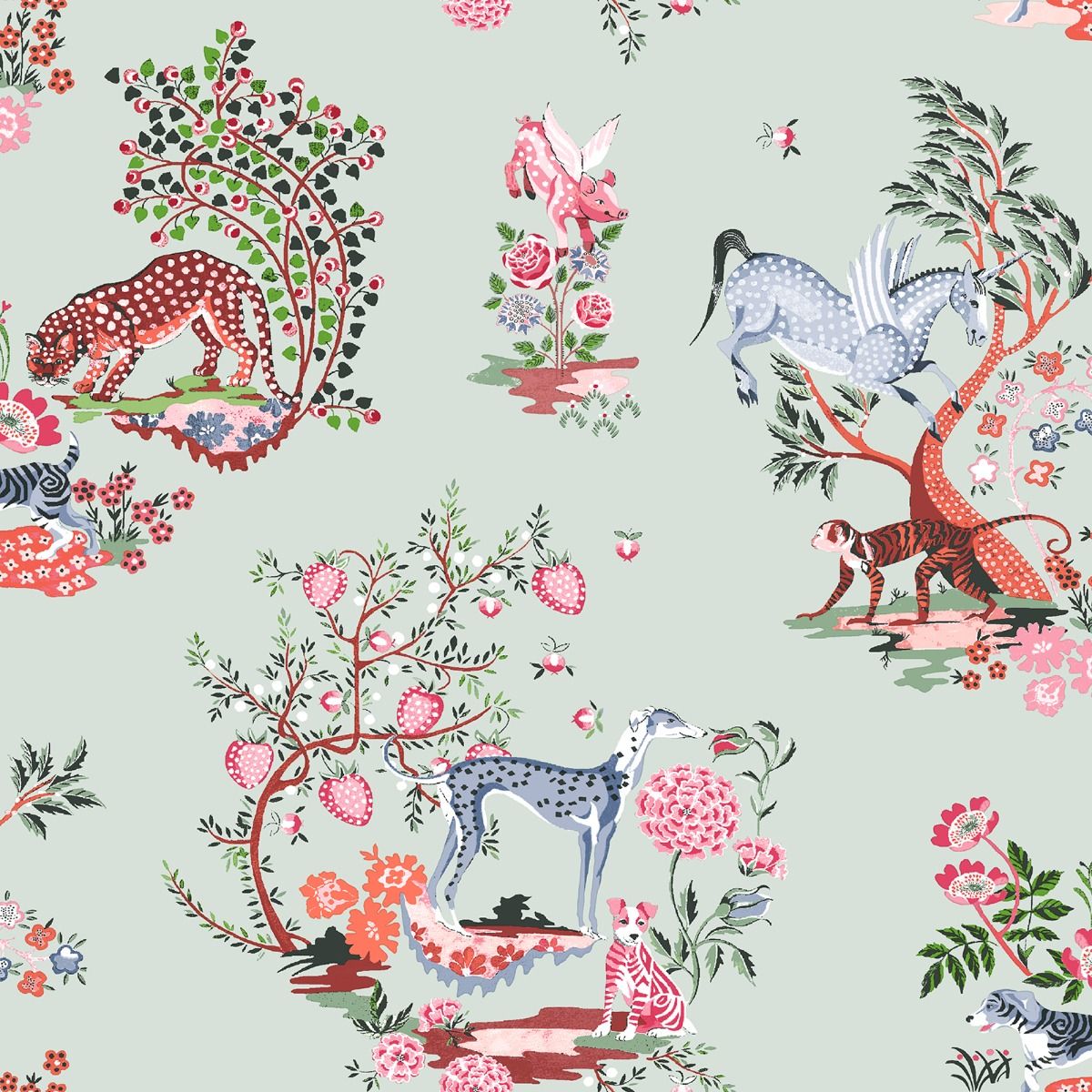 Painted Kingdom Wallpaper - Duck Egg - Muriva