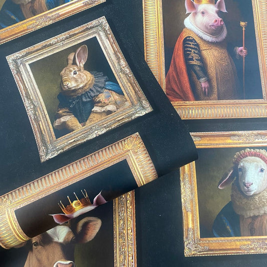 Regal Animals Wallpaper - Multi - Muriva