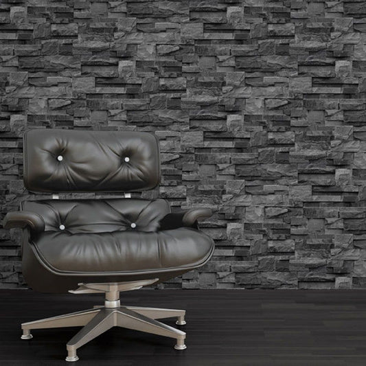 Slate Stone Wallpaper - Charcoal - Muriva