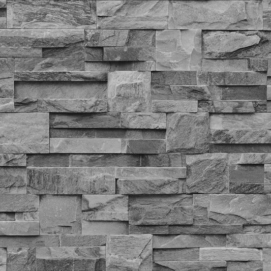 Slate Stone Wallpaper - Charcoal - Muriva